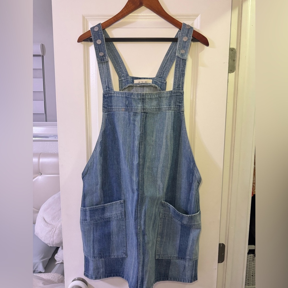 We The Free Blue Denim Overall Dress